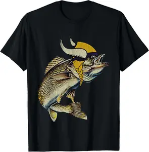 100% Cotton Retro Vintage Minnesota Walleye Fishing Lake Walleye Fishing T-Shirt