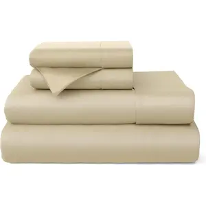 100% Rayon Derived from Bamboo Sheet - Cooling,, Silky 4-Deep Pocket (Queen, Tan)