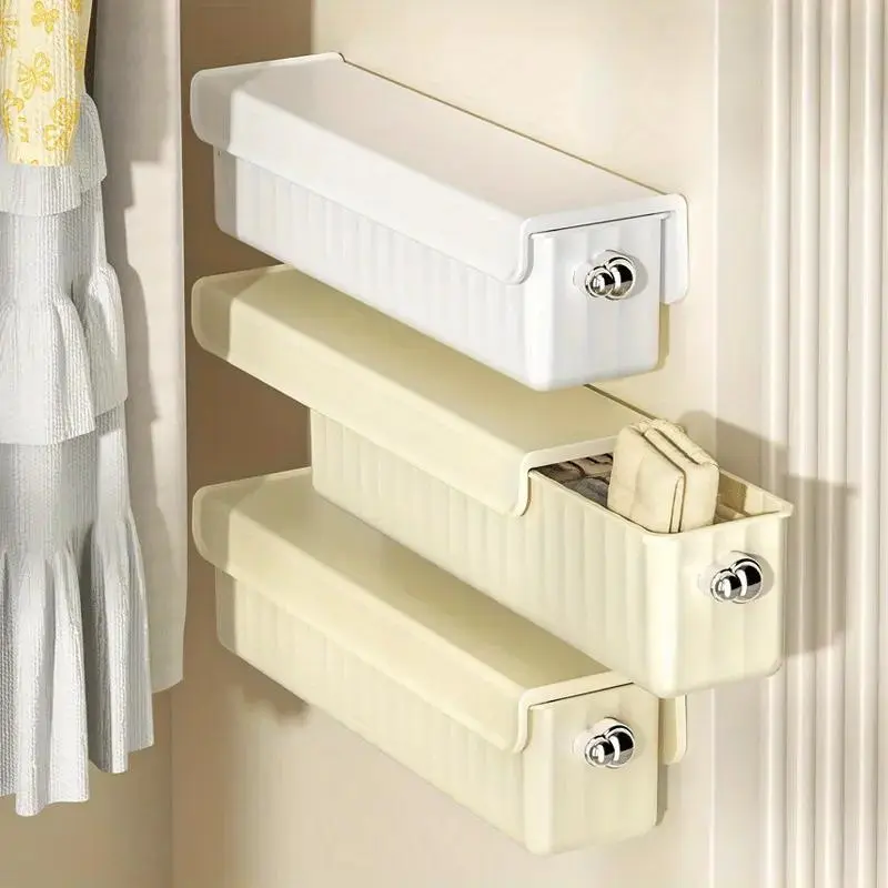 Wall Mounted Underwear Sock Storage Box, Pull-Out Underwear Sock Storage Box, Home Organizer for Bathroom and Bedroom, Organization, Durable Storage Organizer