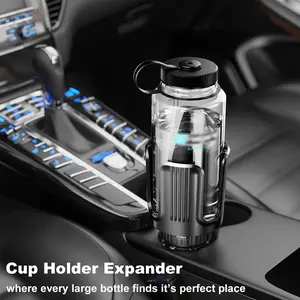 Car Cup Holder Expander, Child Cup Holder for Car Armrest Cover, Expander Fits Yeti, HydroFlask, Stanley 16 to 40oz Large Water Bottles, Coffee Mug, Adjustable Arms Insert, Black