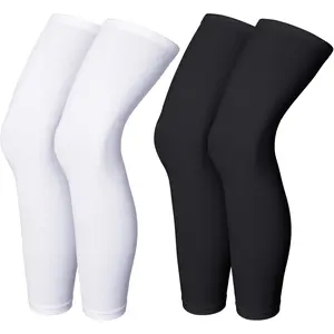2 Pairs Compression Leg Sleeve Full Length Leg Sleeves Sports Cycling for Men Women, Running, Basketball