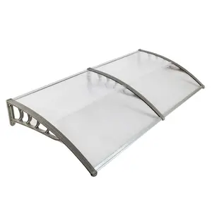 80"x40" (200x96cm) Polycarbonate Window & Door Awning, Outdoor Hollow Sheet Canopy with UPF 50+ Protection, Bracket Mount, Easy Installation for Patio, Porch