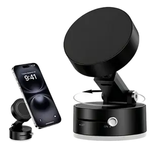 Joytutus Magnetic Car Phone Holder - Strong Retractable Suction Cup, Foldable Adjustable-Length Arm, 360° Rotating Ball, Protective Layer, Hands-Free Mount for Car Auto Accessories, Mobile Phone Accessories
