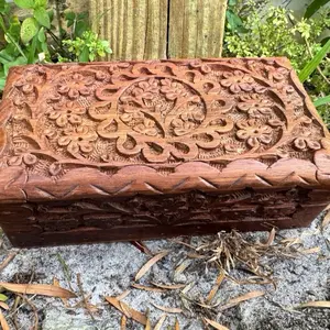 Wooden Tree of Life Handcrafted Box Medium