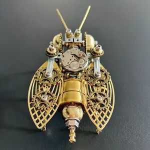 Steampunk Bee DIY Kit 3D Metal Puzzles for Adults 300+ Brass Parts Mechanical Model Craft Toys for Teens Brain Teaser Puzzles Great Birthday Gift
