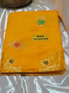 Laddu Pila Color Party Wear Pure Viscose Saree