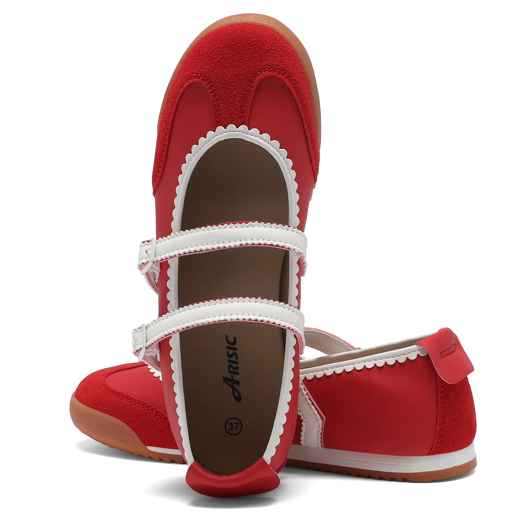 Women's Classic Retro Fashionable Casual Sneakers - Gum Thin Sole, Hook-and-Loop, Slip-On Flat Loafers for Daily Wear, Everyday Walking, Sporty Chic - Lightweight Sports Footwear for Training & Gym, Daily Wear Sneakers, Everyday Walking Sneaker