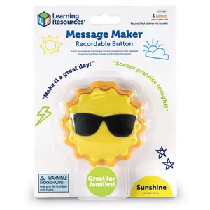Learning Resources Message Maker Recordable Button Sunshine, Speech Bubbl, SEL Toys, Classroom Must Haves, Teacher Supplies, Gifts for Boys and Girls, Speech Materials