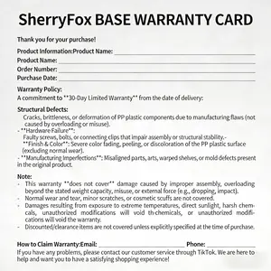 1#5-Tier Storage Shelf: Warranty Card  Complimentary Gift