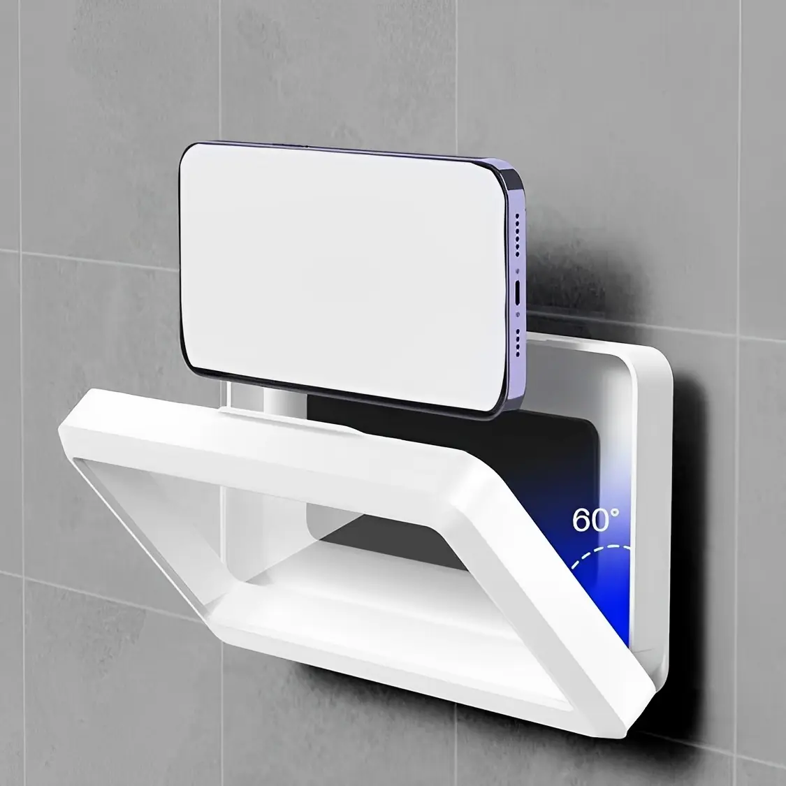 RYNOX Waterproof 360° Rotatable Shower Phone Holder - Anti-Fog, High-Sensitivity Universal Mount Stand, Mobile Smartphone Accessories for Bathroom, Gift for Adults