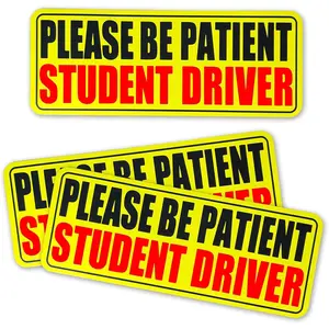 3pcs Student Driver Magnet for Car Please Be Patient Student Driver New Drivers Sticker Reusable Magnetic Reflective Rookie Driver Bumper Sticker
