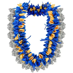 2026 Graduation Lei 40 Inch Hawaiian Money Lei Ribbon Hand-woven Necklace for Class of 2026 Middle High School College Graduation Ceremony DIY Decors Party Supplies for Women Men