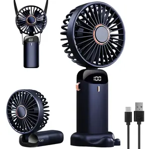 3 IN 1 Hand Fan & 4000mAh Portable Fan,Mini, FoldableUSB Rechargeable, ldeal for Travel & Outdoor and Summer