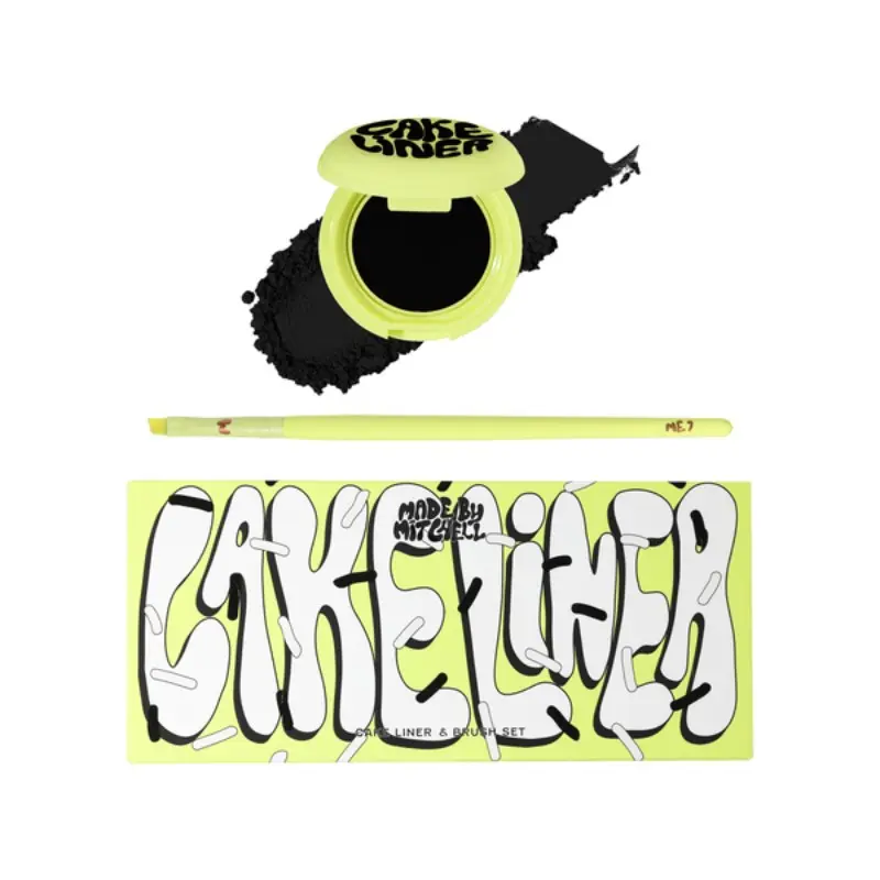 CAKE LINER - Cosmetic Makeup WATER ACTIVATED PRECISION EYELINER & FREE BRUSH- MADE BY MITCHELL