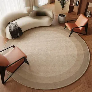 Round Decorative Living Room Carpet, Minimalist Solid Rug, 1 Count Modern Foldable Machine Washable Non-slip Soft Mat, Suitable for Office Swivel Chair Leisure Area Cloakroom Study Room