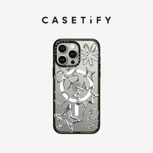 CASETiFY Chrome Doodles iPhone 16/15/14/13 Series Phone Case MagSafe Clear / MagSafe Impact/Compact- Clear / Black