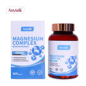 Anytalk -Magnesium complex 90 capsules Edible Supplement Dietary Fitness Healthcare Melatonin Fiber Capsules for Digestive Health