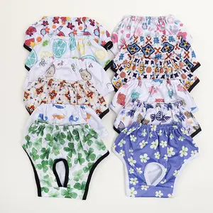 Dog Diaper Panties – Dopamine Aesthetic Female Dog Period Underwear, Cute Printed Reusable Washable Pet Menstrual Pants for Small Medium Dogs, Cozy Fit Puppy Heat Cycle Incontinence Diaper for Teddy Yorkie