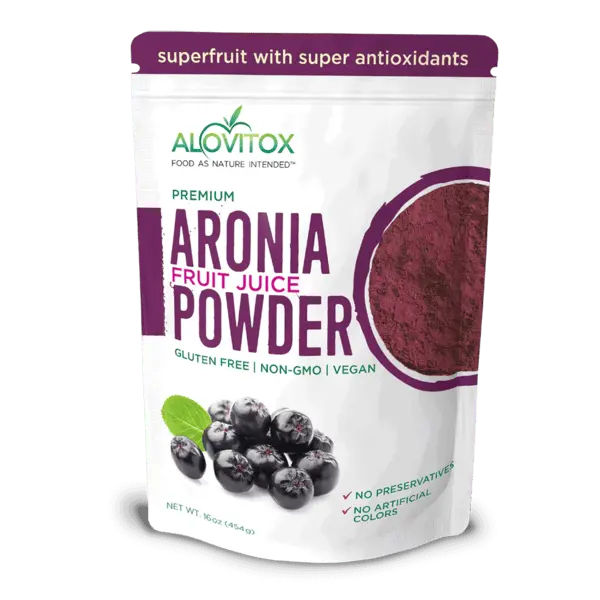 ALOVITOX: Organic Aronia Berry Vitality Drink Mix 8oz - Vegan, Non-GMO, Gluten-Free, Antioxidant-Rich Superfood Powder for Smoothies & Beverages - Juice, Fruit