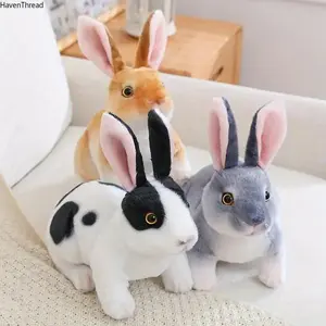 16cm/6.29in Rabbit Bunny Plush Toys Soft Stuffed Animal, 1 Count Simulation Rabbit Toys Cute Rabbit Plushies Cartoon Rabbit Pillow for Bedroom