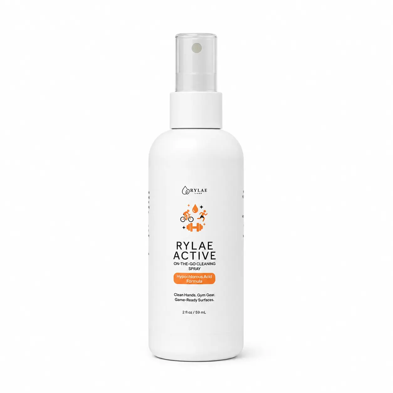 Rylae Active On-The-Go Cleaning Spray | HOCl Clean Anywhere Spray | 2oz