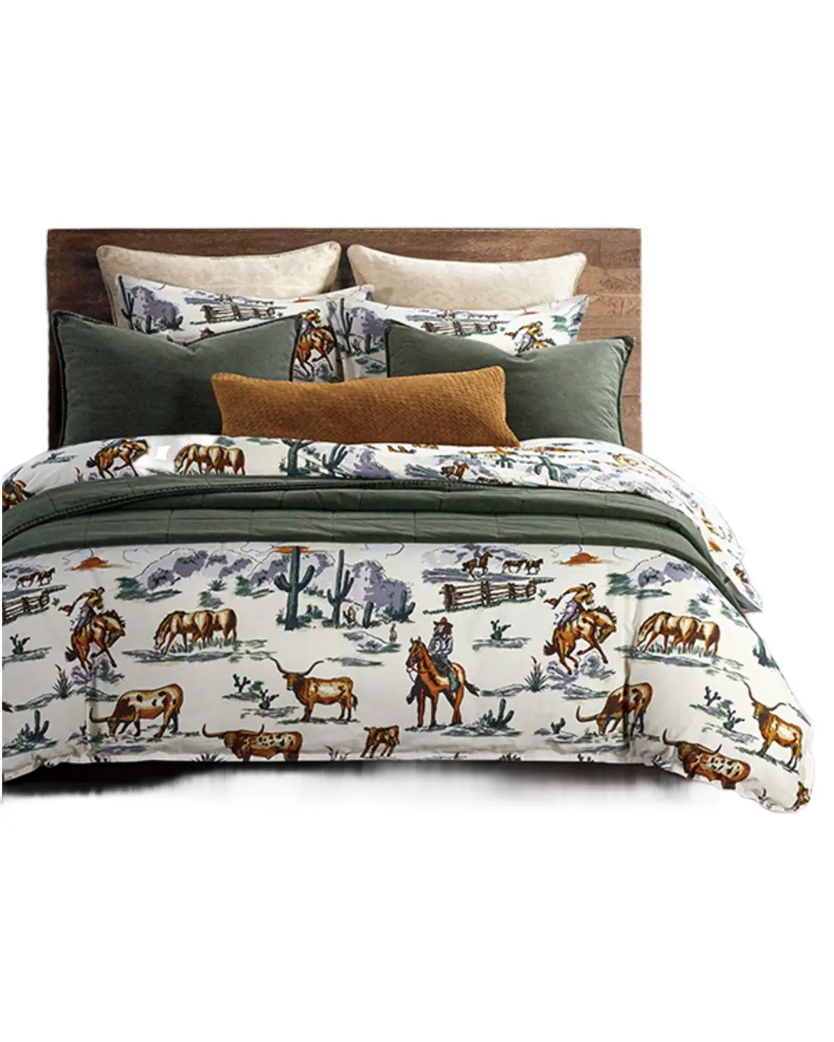 Hiend Accents Unisex Ranch Life Reversible King Size Bedding Set 3 Piece - Ws2138ds-Sk-Df