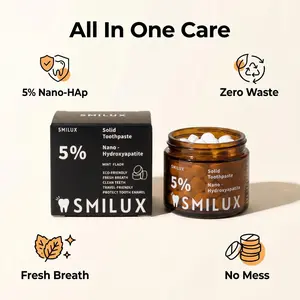 SMILUX 5% Nano Hydroxyapatite Solid Toothpaste Tablets Chewable Teeth Cleaning Pellets