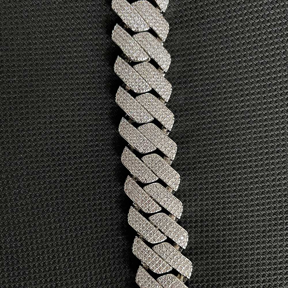 Custom 25MM S925 Sterling Silver Hip Hop Moissanite Cuban Link Chain Thick Miami VVS Cuban Necklace For Men