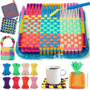 Weaving Loom Kit Toys, DIY Arts and Crafts for  and Adults, Ideal Gifts for Girls Ages 5 6 7 8-12 13, Easy Potholder Loom Knitting Activity for Beginners, 224 Craft Loops