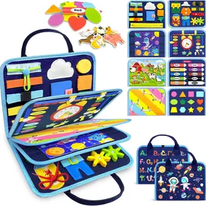 Montessori Busy Board, Developmental Activity Board, Educational Activity Development, Sensory Board, Fine Motor Skills, Travel Toy, Gift for Boys & Girls, Preschool Learning Tool, Preschool Busy Board