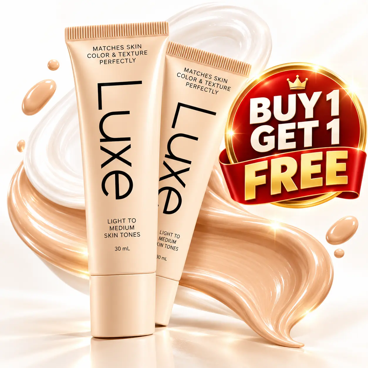 Color Changing Liquid Foundation, White Cream Turns Into Natural Skin Tone Makeup Base, Lightweight Everyday Face Foundation