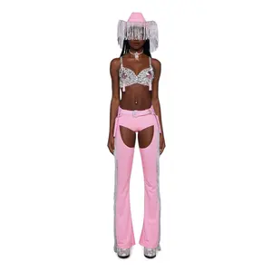 Giddy Up Rhinestone Cowgirl Costume - Pink