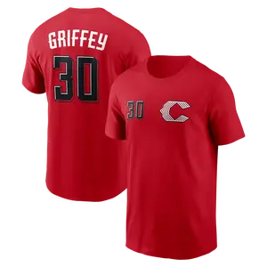 Men's Baseball Reds Team Ken Griffey Jr. 2026 City Connect Name & Number T-Shirt - Red