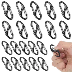 20 Pcs Zipper Clips Anti Theft Lockable Zipper Pull Locks for Backpacks, Double-Sided Spring S Carabiner Clasps Theft Deterrent for Luggage Suitcase Handbags Keys Purse