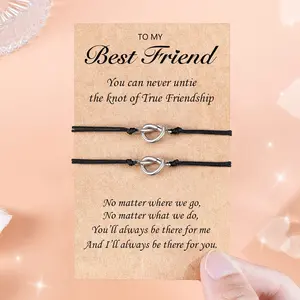 2/3 Pcs Love Knot Infinity Bracelets for Women Girls Best Friends Sister Matching Friendship Bracelets Birthday Wedding Long Distence New Job Gifts for Her