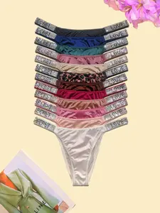 4 PACKS LOVE SECRET panties/briefs Women's shining & sparkling A+rhinestone Brifes (12 colours), 77% Nylon，23% Spandex , Gusset 100% Cotton.high quality, comfortable and fresh underwear,suitable for daily life, sports, and four-season multi-pack fashion