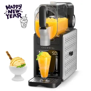[Gift for Party] CROWNFUL Slushie Machine, 100oz Frozen Drink Maker&Soft Serve Ice Cream Machine, No Ice Needed, Slushy Machine for Home with 6 Preset Programs&Auto-Clean, for Frozen Margaritas, Frappés, Milkshakes&More