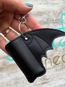 Gothic Bat Lipstick Case, Wing Design, Elegant Punk Style Women's Accessory, Keychain Charm, Anime Theme Pendant Decoration, Gothic Cross Keychain, Key Charms