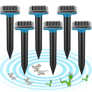 1/2/4 Pieces Animal Repellent, Waterproof Sonic Rodent Repeller for Outdoors, Solar Snake Repellent for Gardens