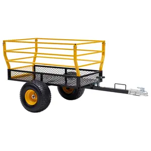 VanAcc 500 /1500/1800lbs Garden Utility Trailer, 12/20/25 Cu.Ft/ ATV UTV Trailer Tow Behind Dump Cart with Removable Sides, Rear Hitch & Convenient Handle, Outdoor Lawn Mower Cart for Tractor