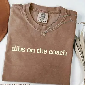 Comfort Colors Dibs On The Coach Shirt, Coach Wife T-shirt, Football Coach Shirt, Comfort Colors Graphic Tee, Casual Outfit, Vintage Wash Shirt, Oversized Women’s Outfit, Apr 5