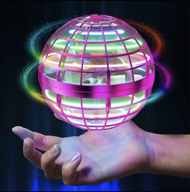 2026 Magic Electric Flying Globe - Smart Sensor Neon Round Ball for Kids, 8cm Diameter, USB-C Charging, Auto-Return, Safe & Fun Playmate, Ideal for Indoors & Outdoors, Ages 3+