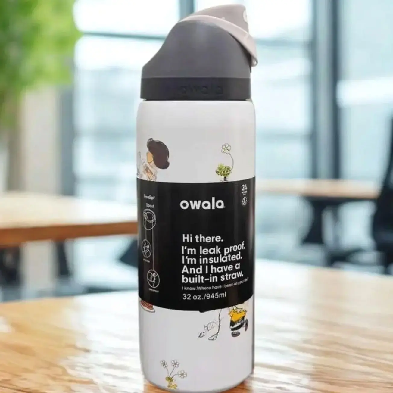 Owala 32 oz Stainless Steel Water Bottle Fp Leak Proof Insulated Tumbler with Built-In Straw BPA Free