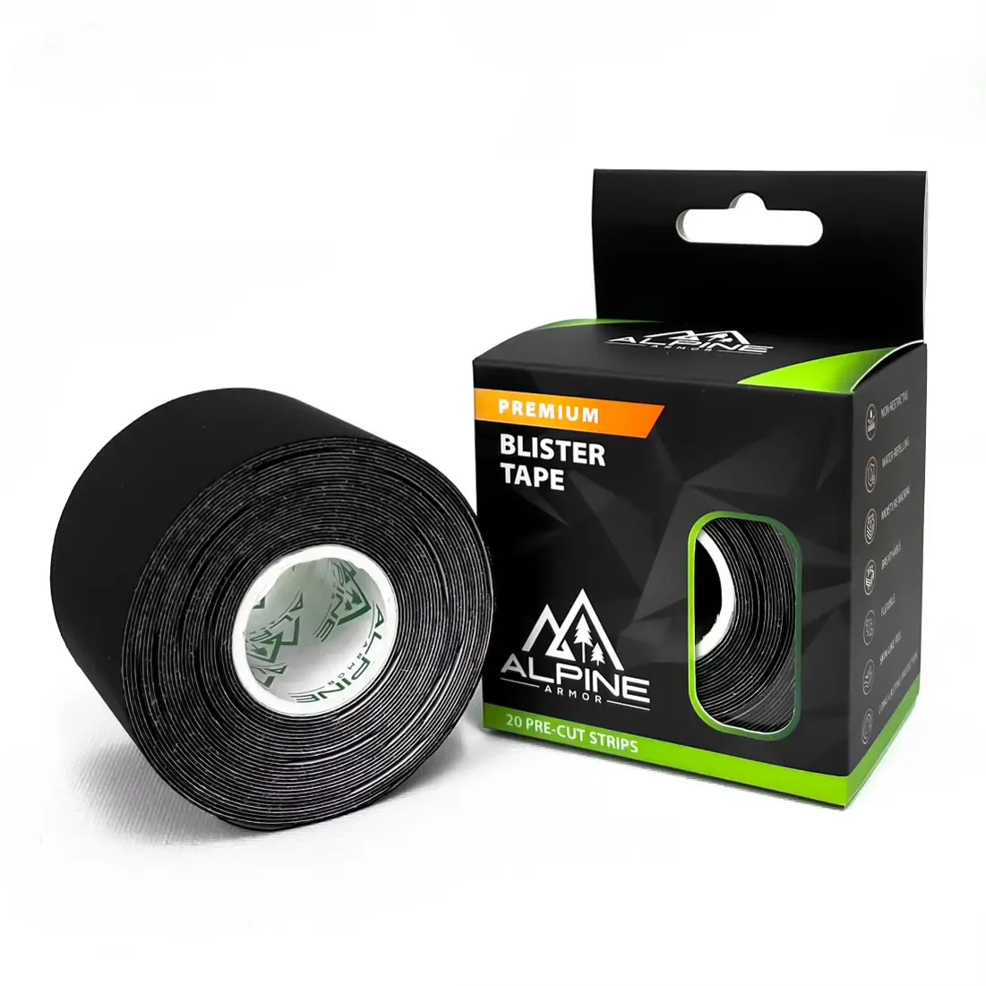 Alpine Armor Blister Prevention Tape for Training, Sports and Hiking - Athlete Approved - Comfort Skincare