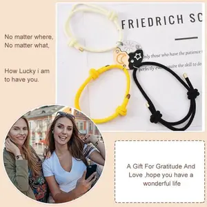 Magnetic Sun Moon Star Matching Bracelet Set for 3, Puzzle BFF Friendship Bracelets with Rhinestone Charm, Best Friend & Sister Jewelry Gift for Birthday, Anniversary & Valentine's Day