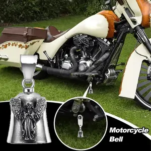 Stainless steel punk motorcycle chopper bike lucky angel wings exorcism Riding bell pet bell Men's Cycling Rock Exorcism Jewelry