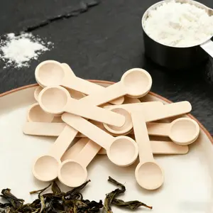 12-Pack Mini Wooden Spoons, Kitchen Seasoning Measuring Spoon, Disposable Baking Scoop, Essential Kitchen Tool, Beech Wood, China Harvested, Kitchenware