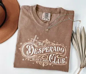 Comfort Colors The Desperado Club T-Shirt, Funny Fantasy Reader Graphic Tee, Adventure Book Lover Shirt, Dungeon Style Humor Top, Booktok Gift Idea