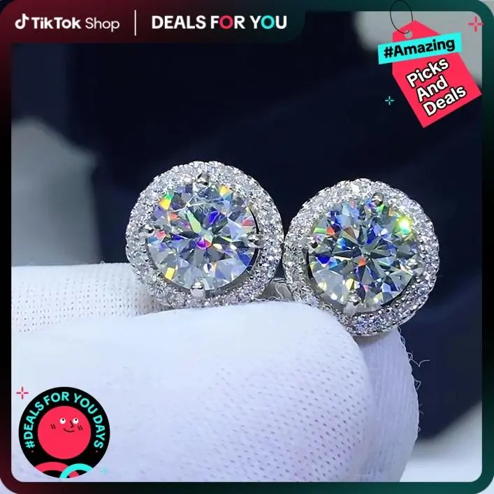 Labor Day Sale | Premium S925 Silver Moissanite Stud & Combination Earrings – New Release, 0.3ct/0.5ct/2ct | Elegant Timeless Gift for Men & Women | Genuine Authenticity Cert | dealsforyoudays Exclusive