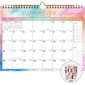 2026 Calendar - Includes January 2026 to June 2027-18 Monthly Wall Calendar 2026, 11 x 8.5 Inches.Thick Paper with Julian Dates and Block for New Year and Christmas Presents (Wall Calendar 2026-2027 Colorful)